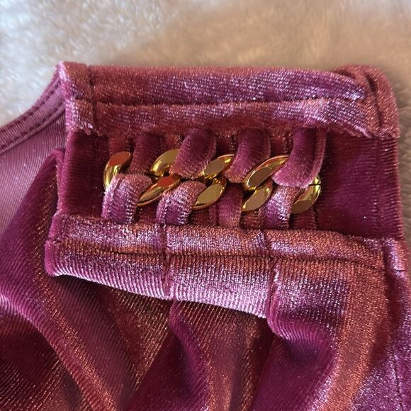 NWT Michael Kors lilac velour tank top with draped cowl front. Sz large. - Picture 9 of 11